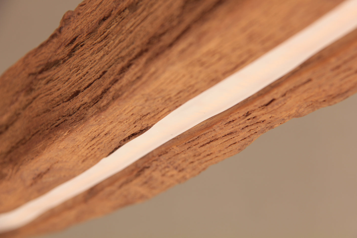 LED dining table lamp - handmade unique piece - 127cm oak beam