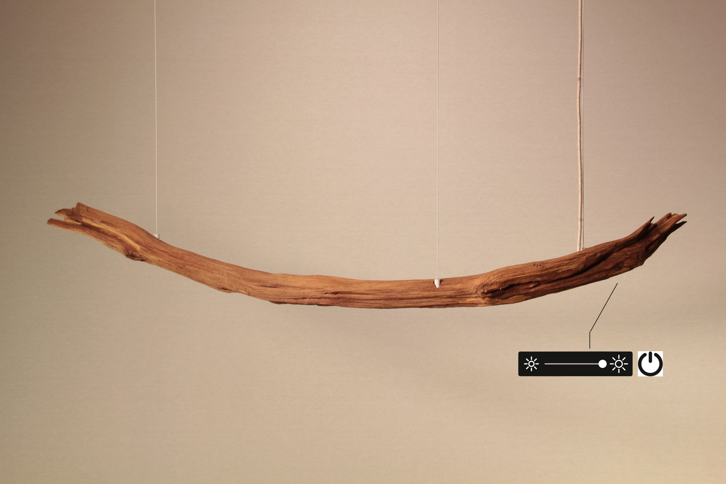 Esstischleuchte - handgefertigtes Unikat - 135cm Eichenast