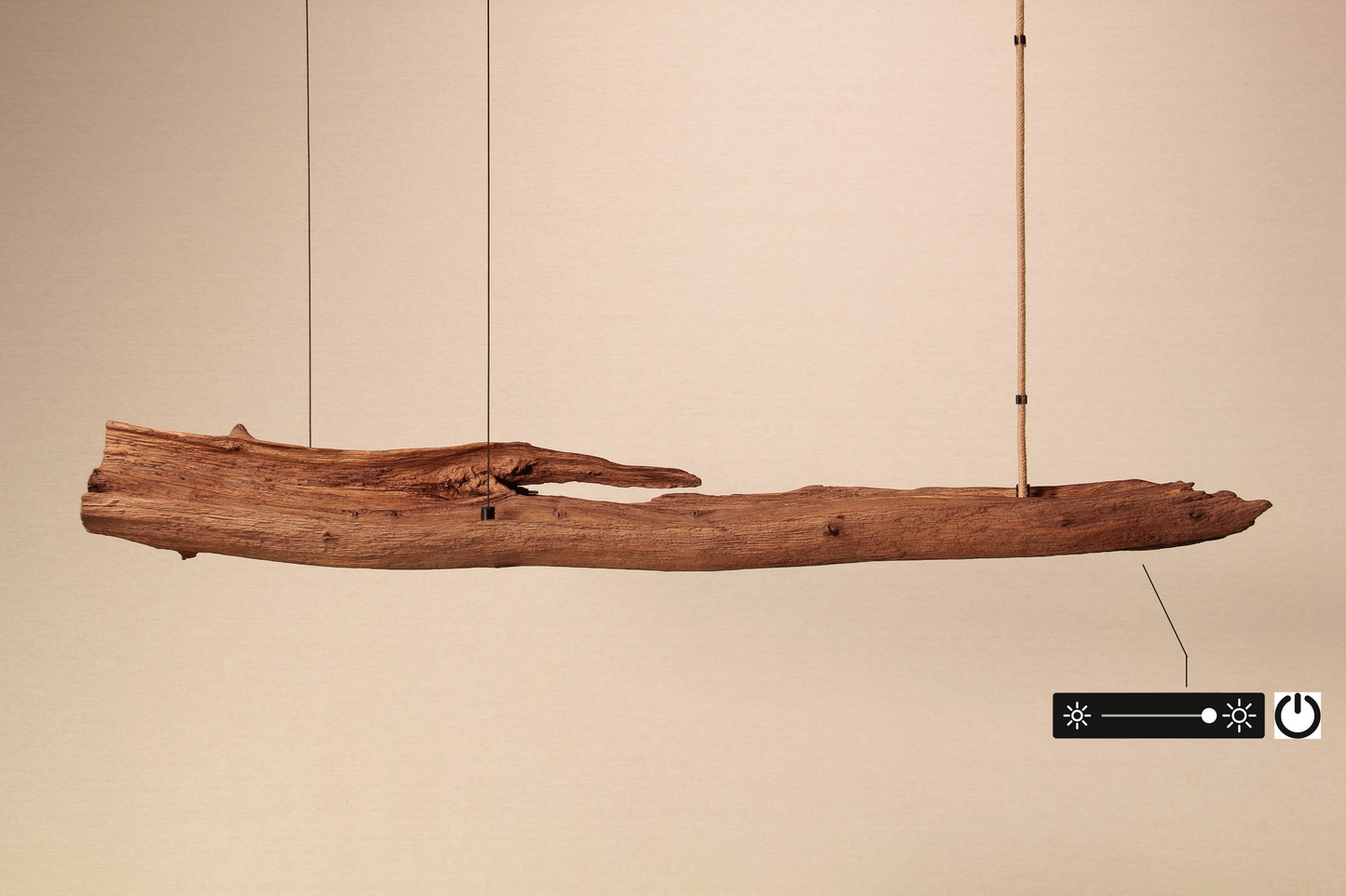 LED dining table lamp - handmade unique piece - 99cm oak branch