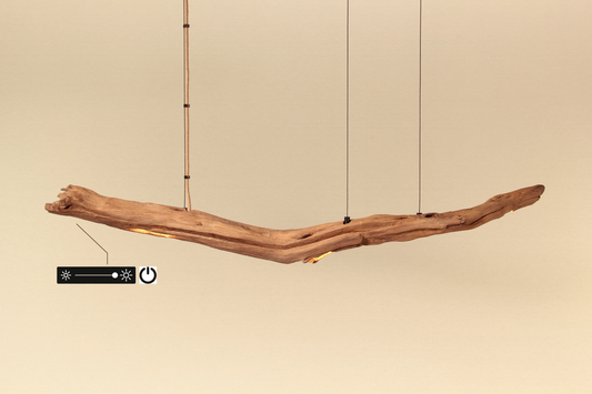 Esstischleuchte - handgefertigtes Unikat - 113cm Eichenast