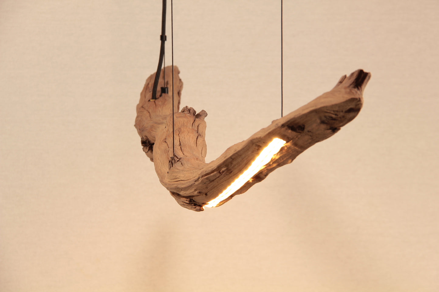 Dining table lamp / LED strip / 130 cm oak branch