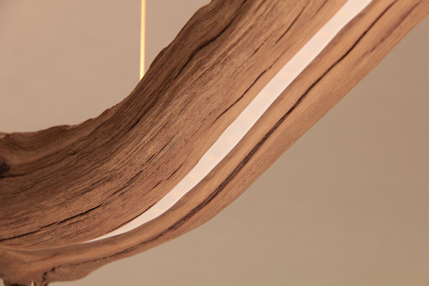 LED dining table lamp - handmade unique piece - 174cm oak branch
