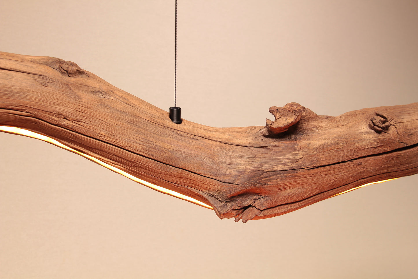 Dining table lamp - handmade unique piece - 210cm oak branch