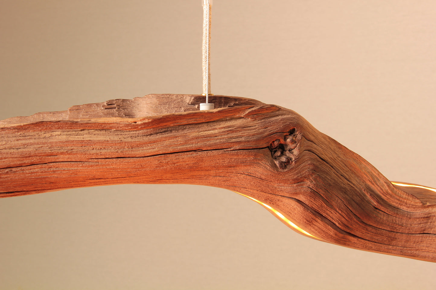 LED dining table lamp - handmade unique piece - 174cm oak branch