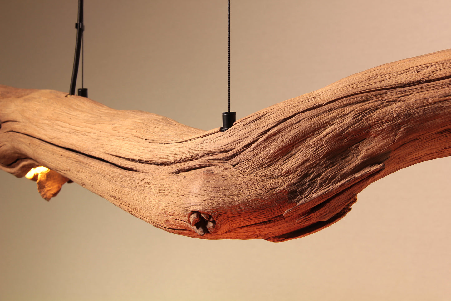 Dining table lamp - handmade unique piece - 210cm oak branch
