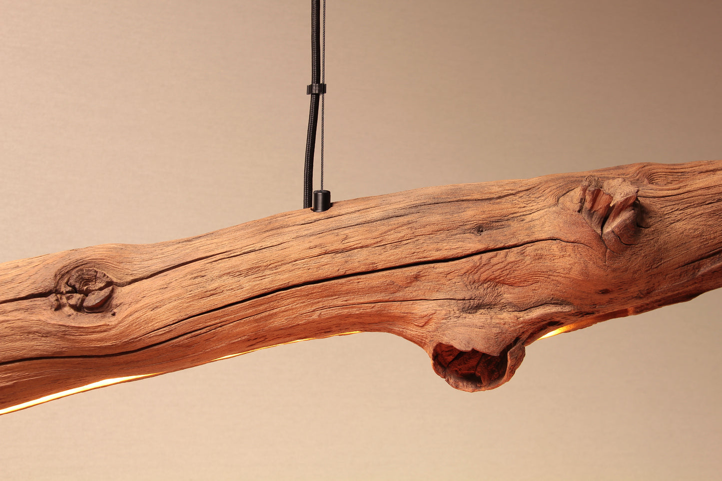 Dining table lamp - handmade unique piece - 210cm oak branch