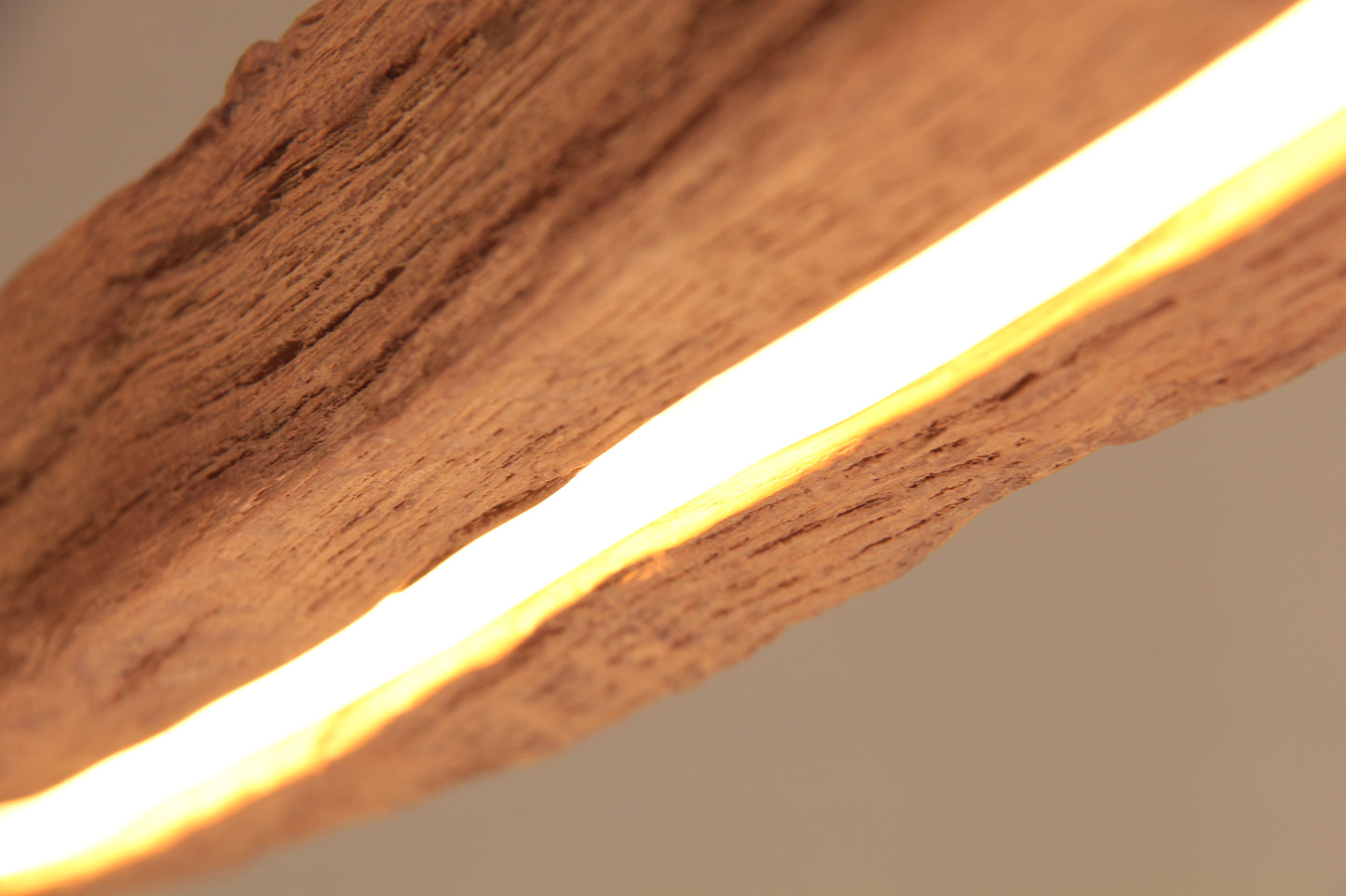 LED dining table lamp - handmade unique piece - 127cm oak beam