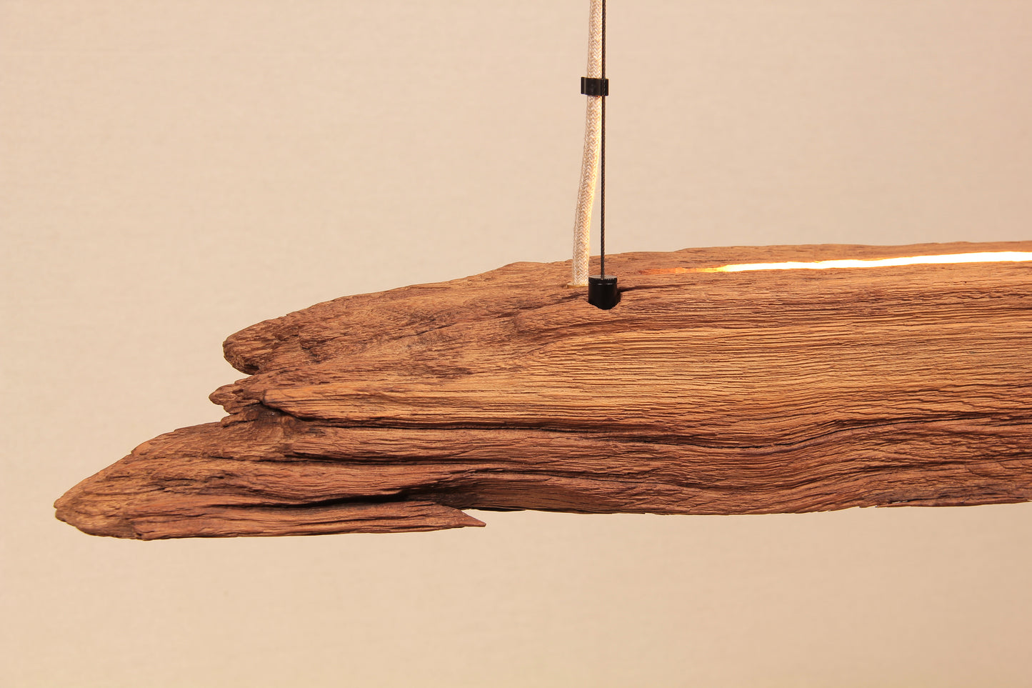 Dining table lamp - handmade unique piece - 126cm oak beam