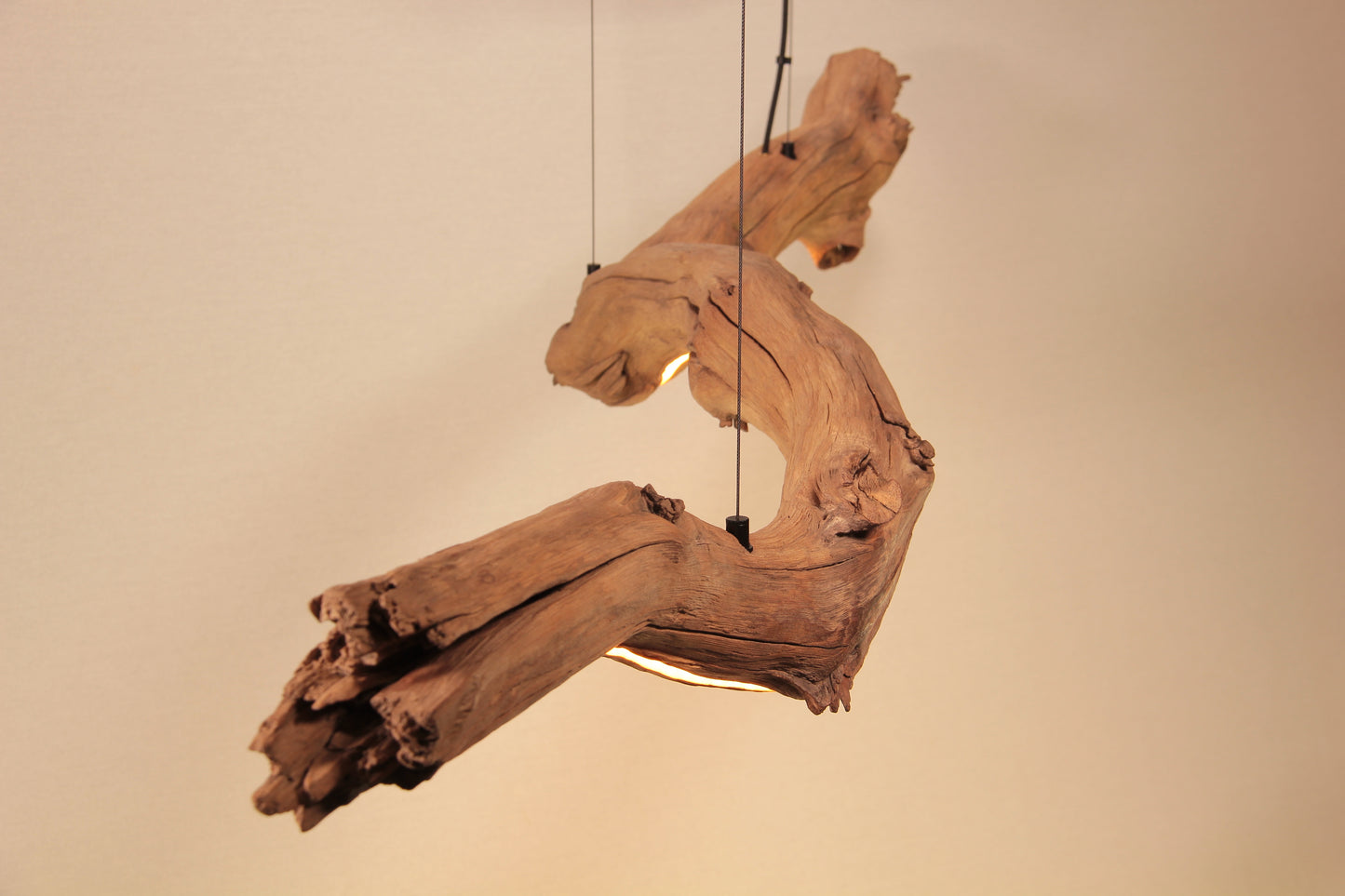 Dining table lamp - handmade unique piece - 210cm oak branch