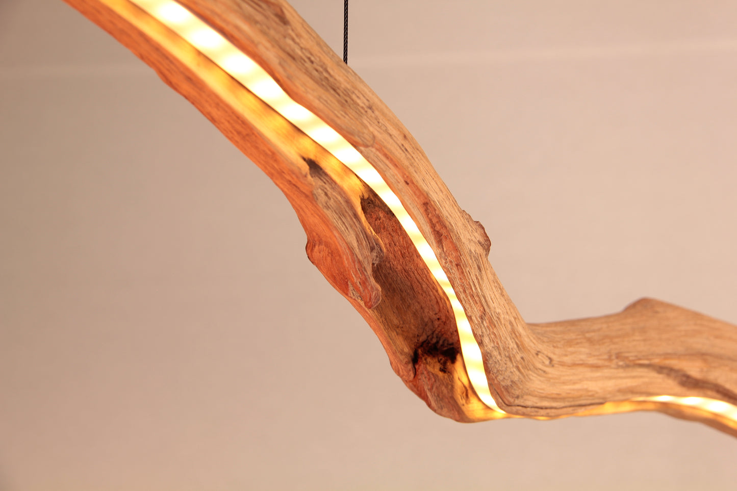 Dining table lamp - handmade unique piece - 153cm oak branch