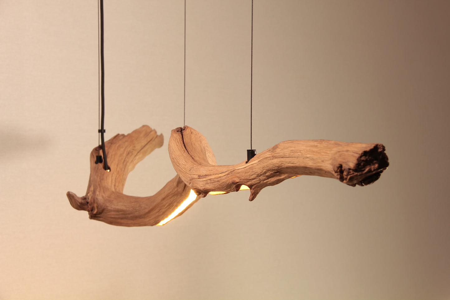 Dining table lamp - handmade unique piece - 153cm oak branch