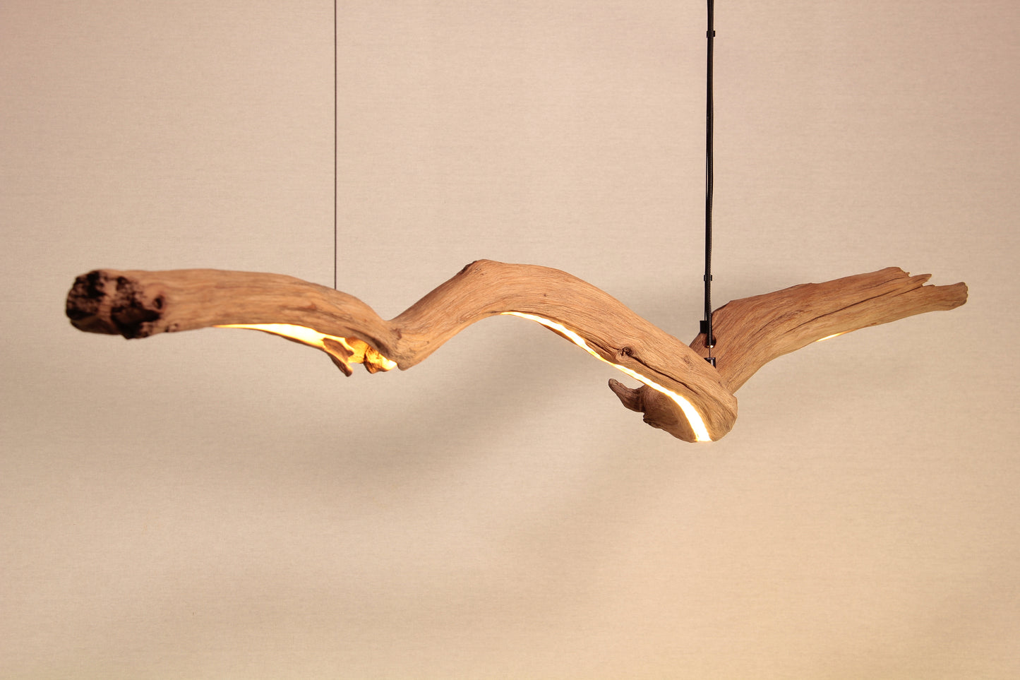 Dining table lamp - handmade unique piece - 153cm oak branch