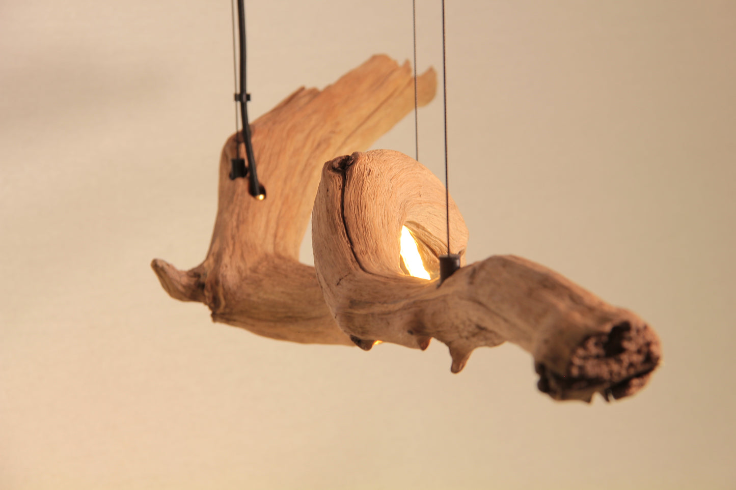 Dining table lamp - handmade unique piece - 153cm oak branch