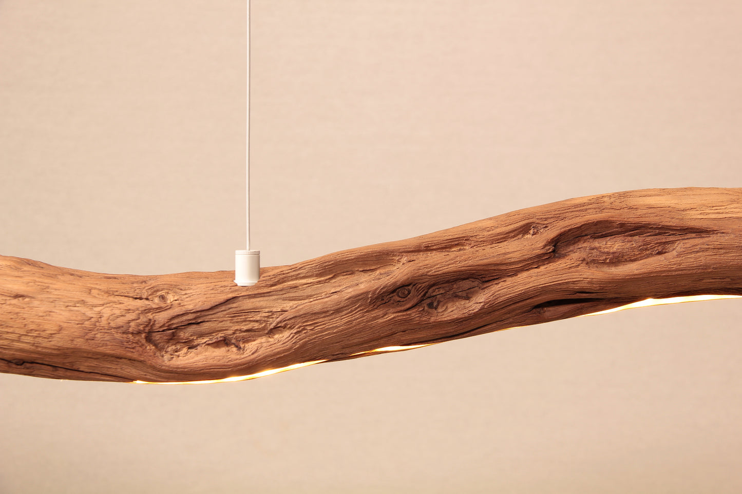 LED-Esstischleuchte - handgefertigtes Unikat - 166cm Eichenast