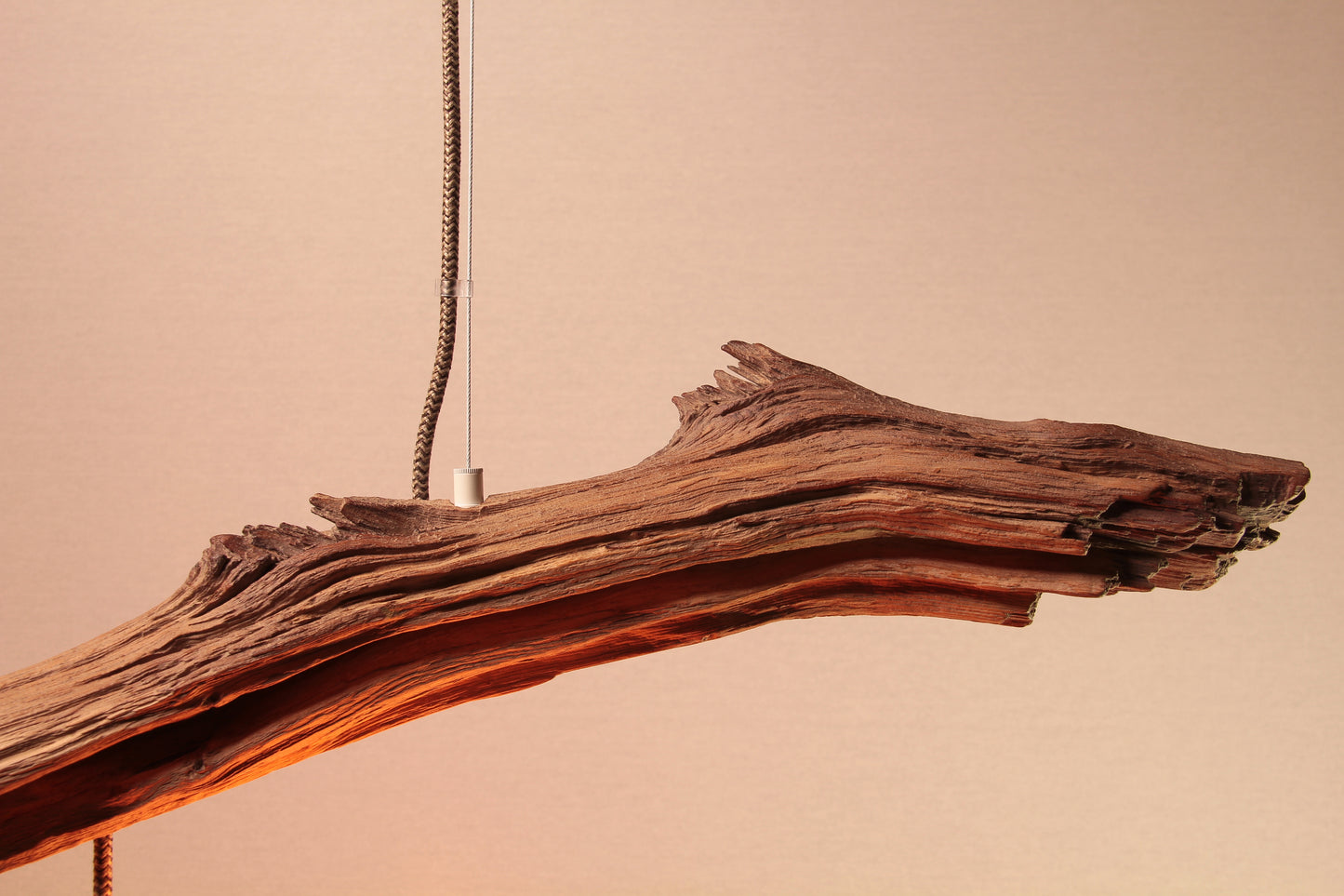 Dining table lamp - handmade unique piece - 190cm oak branch - LED retro