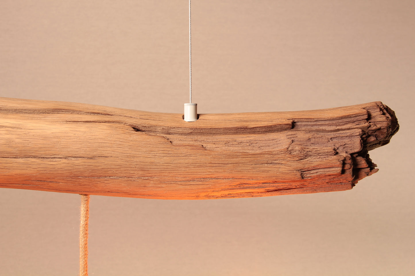 Dining table lamp - handmade unique piece - 98cm oak branch - LED retro
