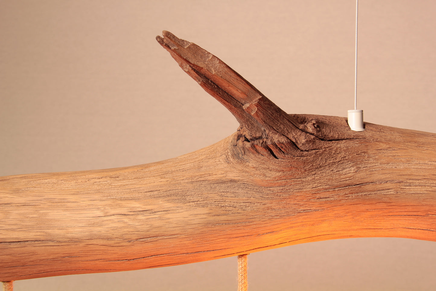 Dining table lamp - handmade unique piece - 98cm oak branch - LED retro