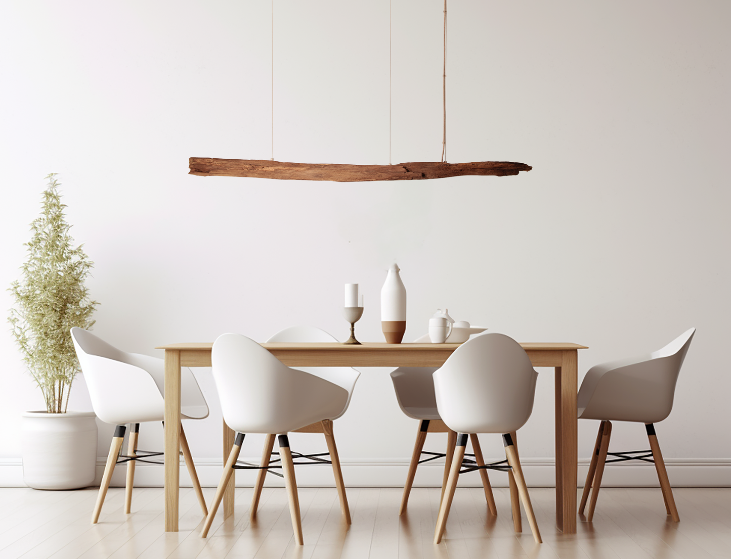 Dining table lamp / LED strip / 158 cm oak branch