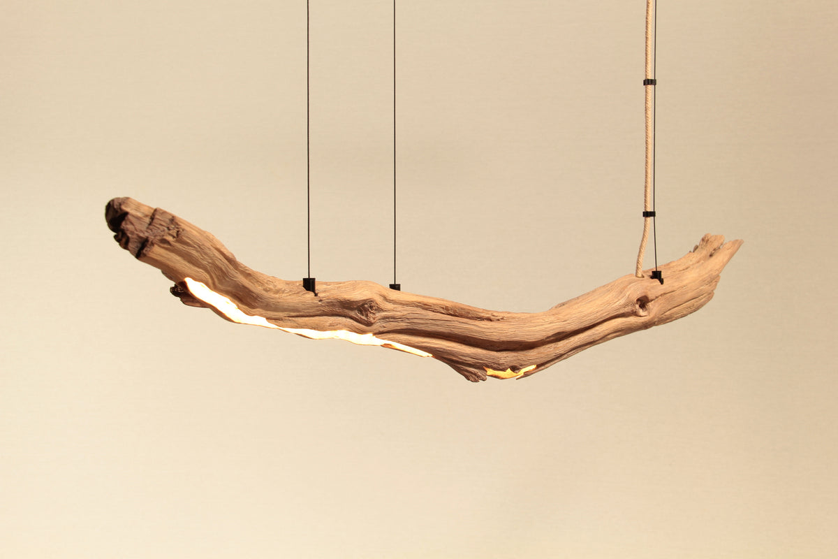 Dining table lamp - handmade unique piece - 113cm oak branch