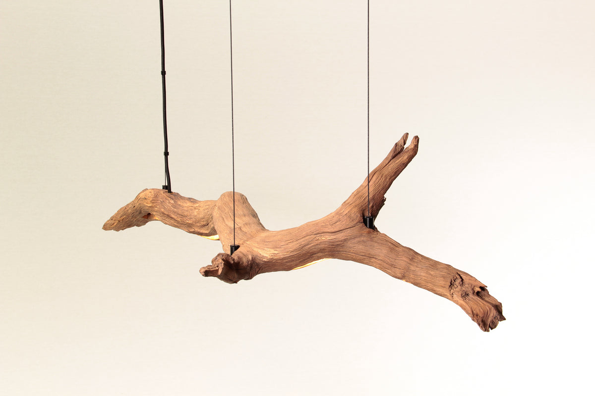 Esstischleuchte - handgefertigtes Unikat - 104cm Eichenast