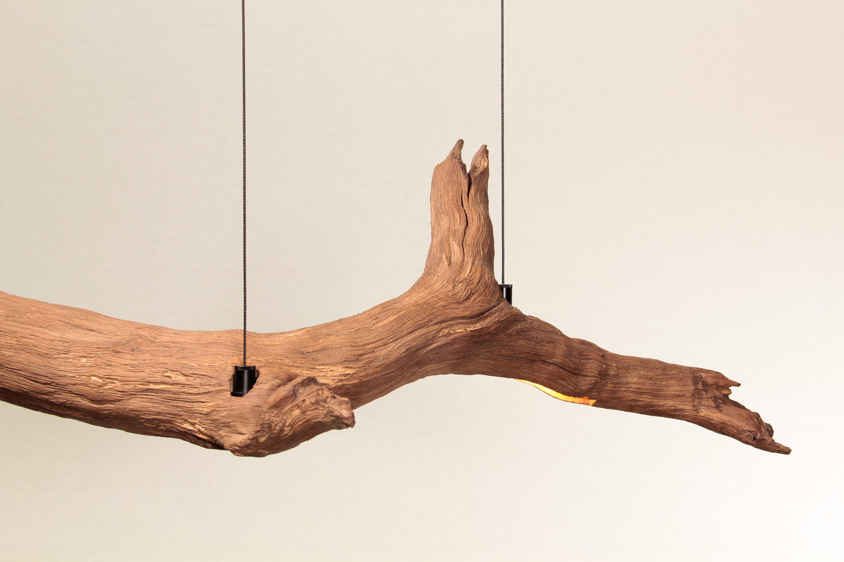 Esstischleuchte - handgefertigtes Unikat - 104cm Eichenast