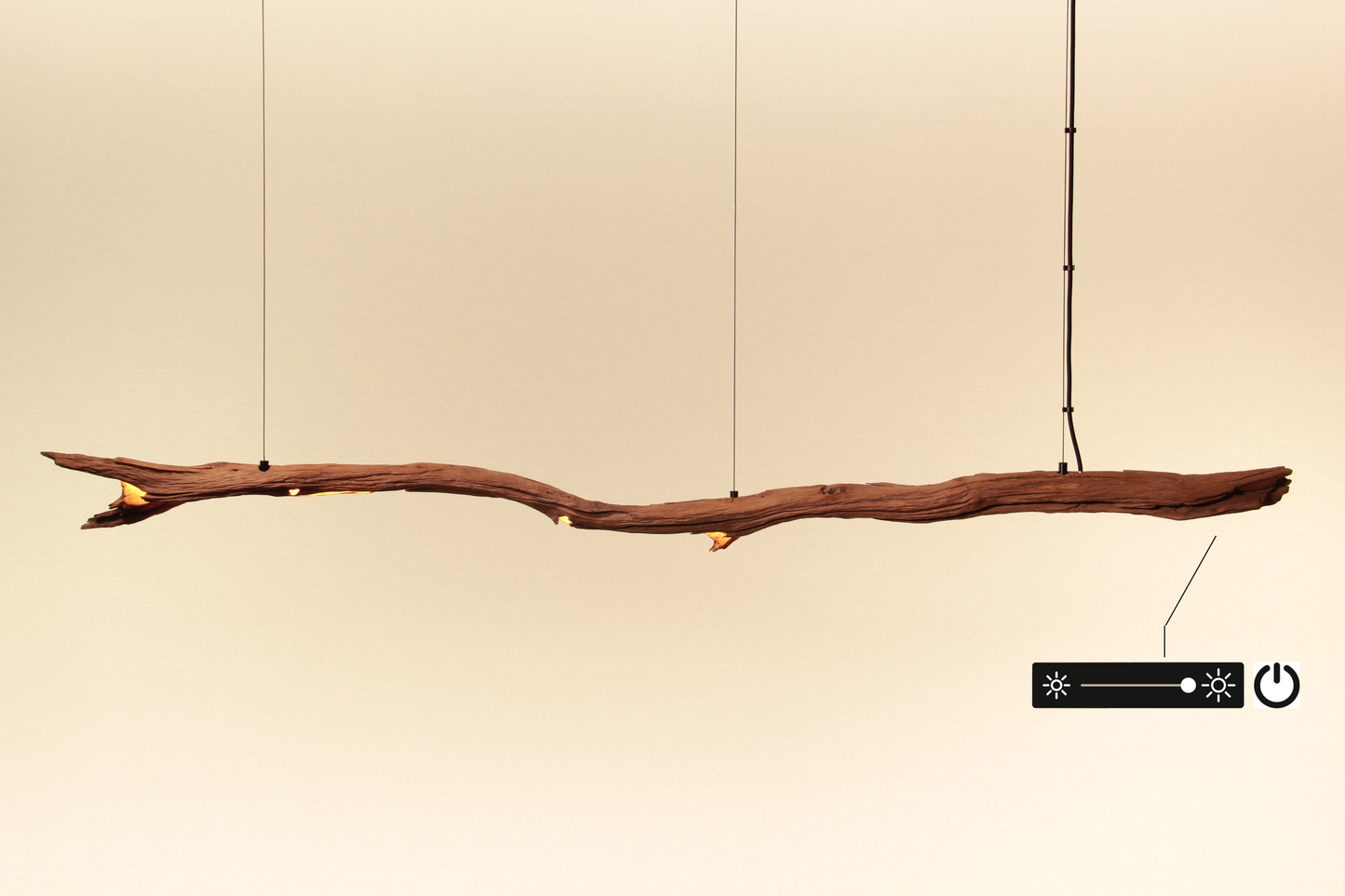 Esstischleuchte - handgefertigtes Unikat - 170cm Eichenast