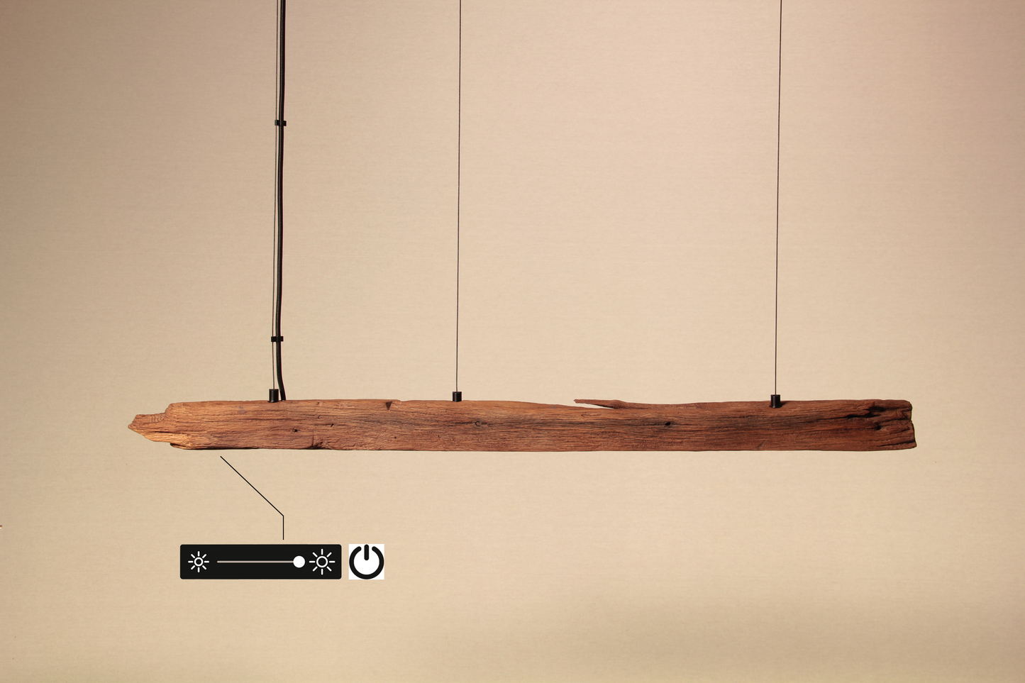 Esstischleuchte - handgefertigtes Unikat - 100cm Eichenbalken