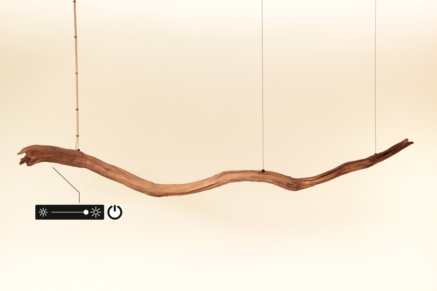 Dining table lamp - handmade unique piece - 184cm oak branch