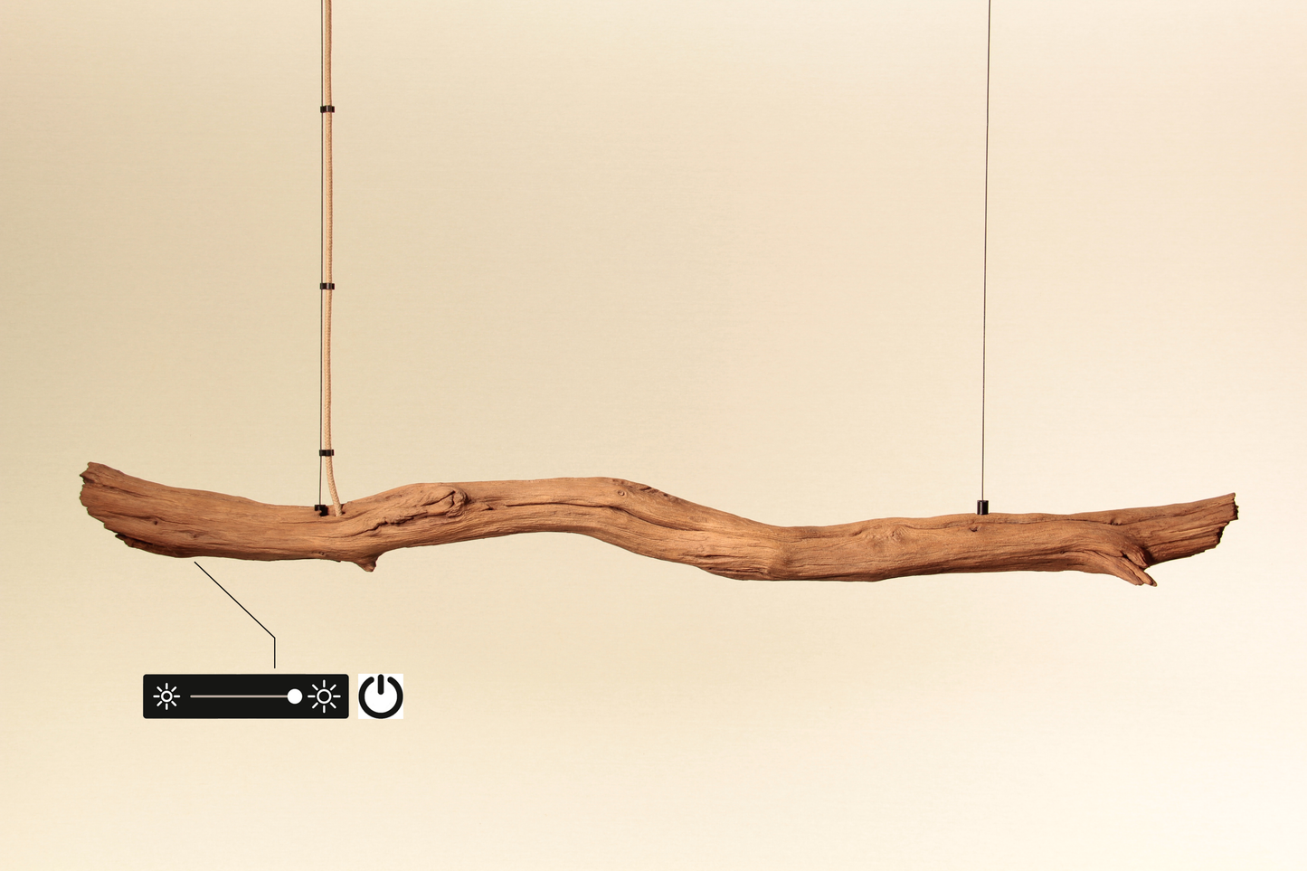 Esstischleuchte - handgefertigtes Unikat - 124cm Eichenast
