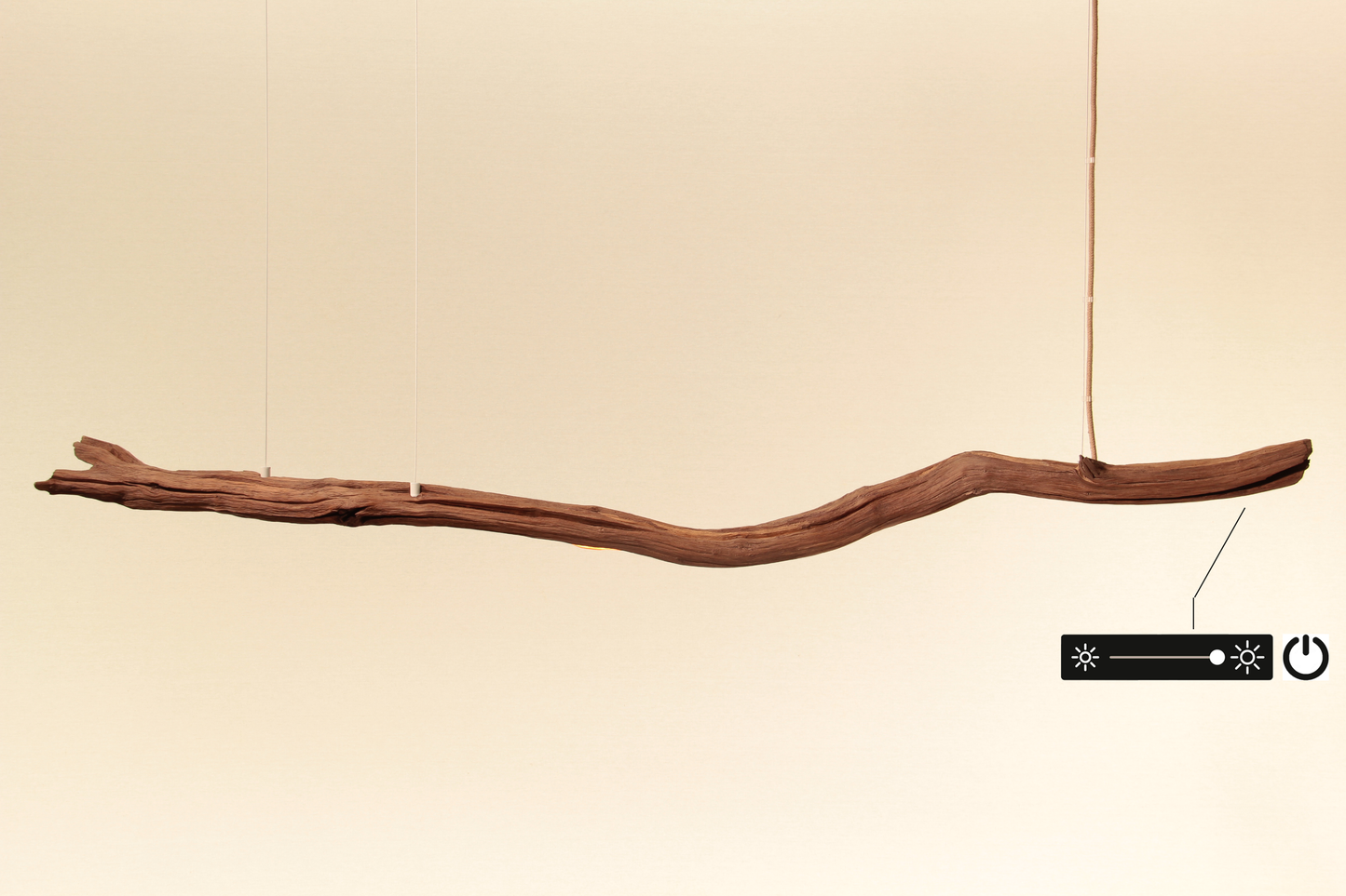 Esstischleuchte - handgefertigtes Unikat - 158cm Eichenast