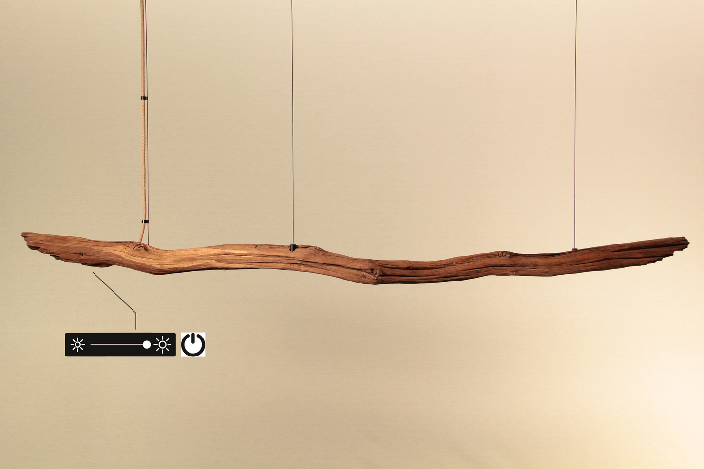 Dining table lamp - handmade unique piece - 151cm oak branch