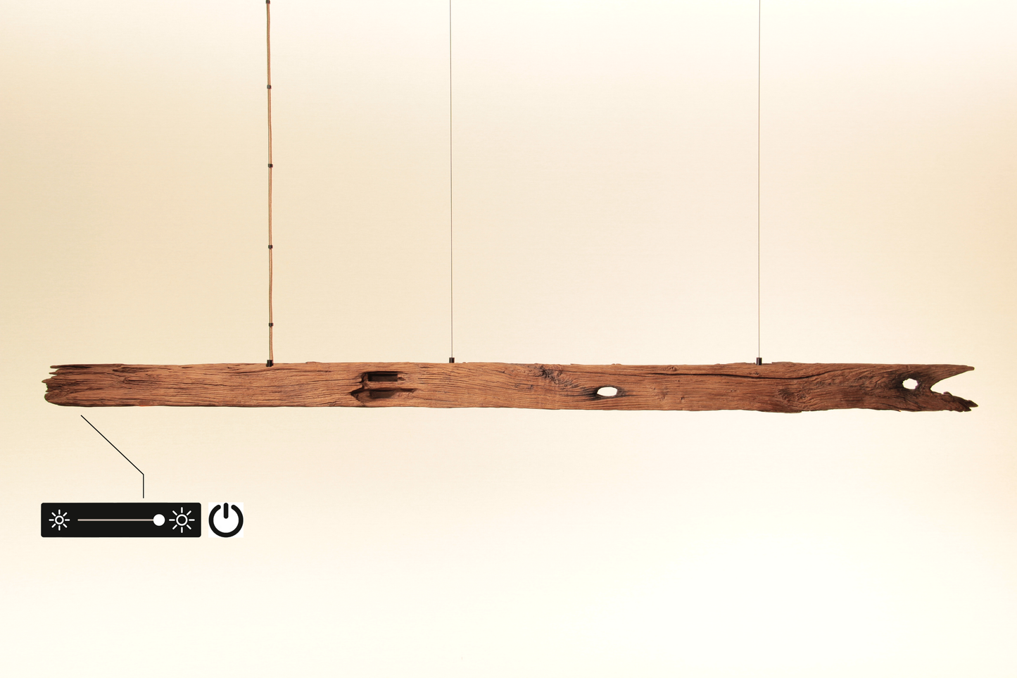 Dining table lamp - handmade unique piece - 200cm oak beam