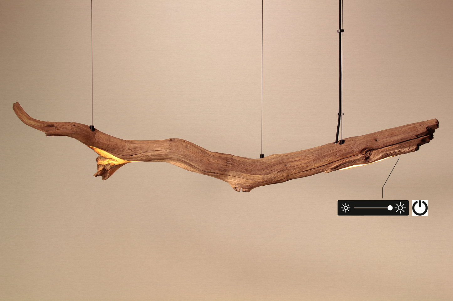 Esstischleuchte / LED Streifen / 125 cm Eichenast