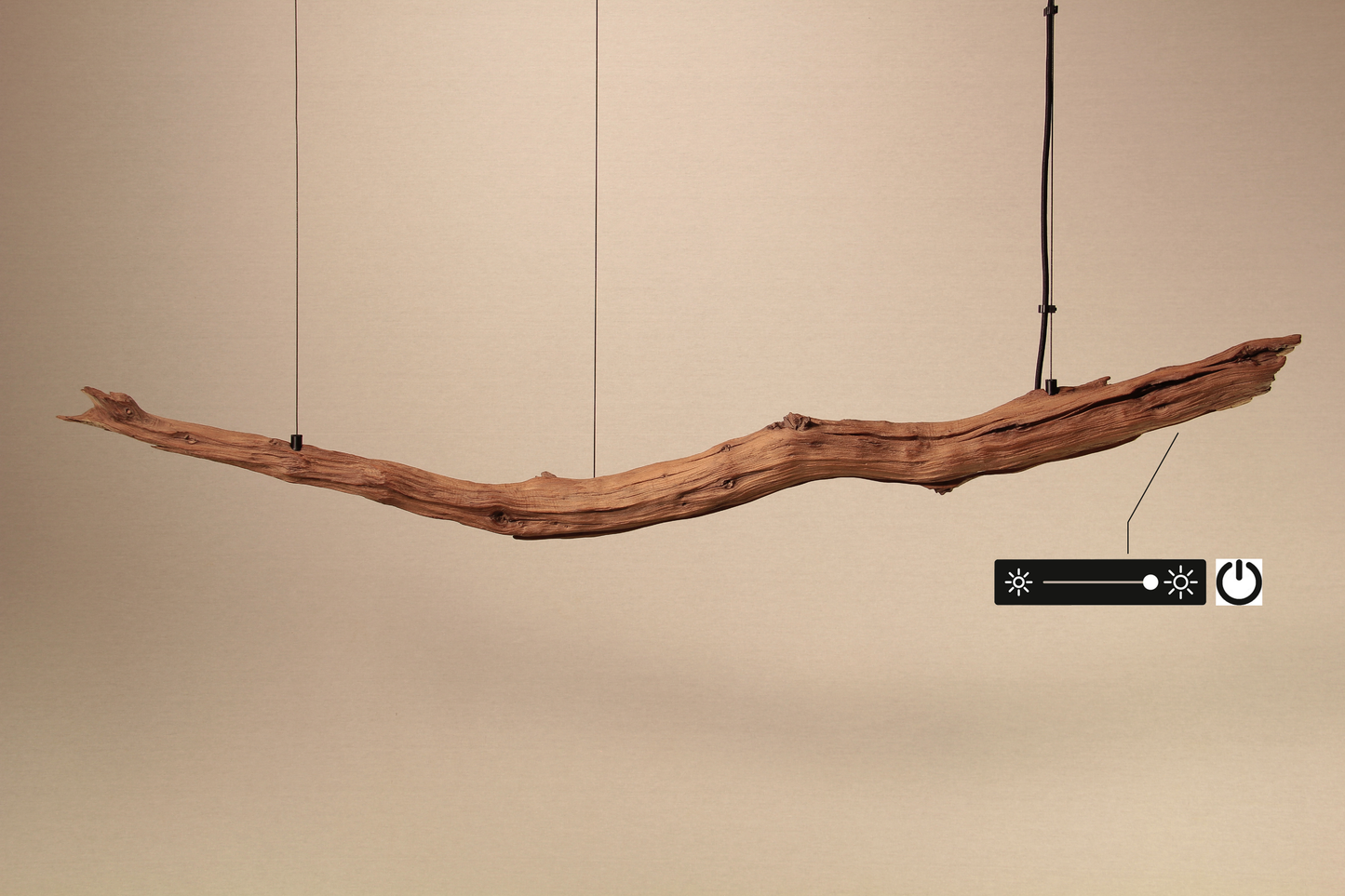Dining table lamp / LED strip / 130 cm oak branch
