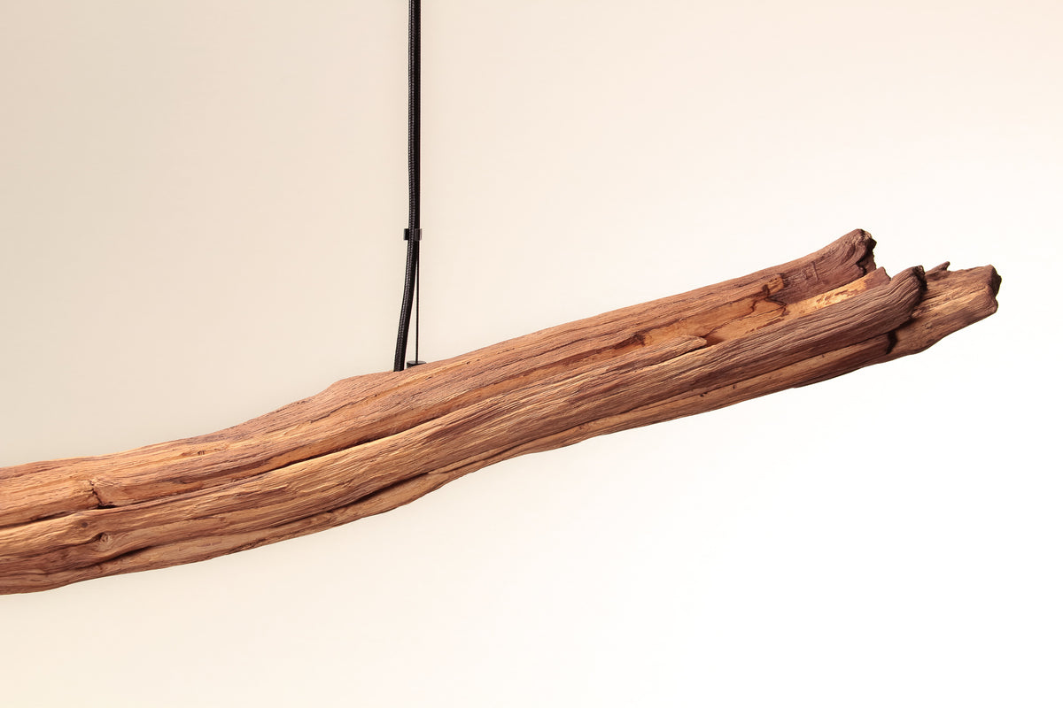 Esstischleuchte - handgefertigtes Unikat - 178cm Eichenast