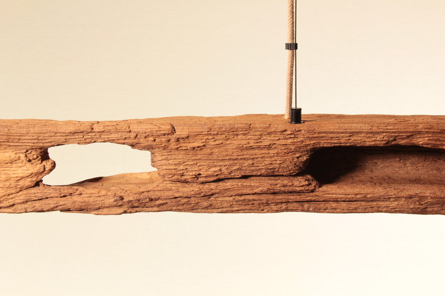 Dining table lamp - handmade unique piece - 126cm oak beam