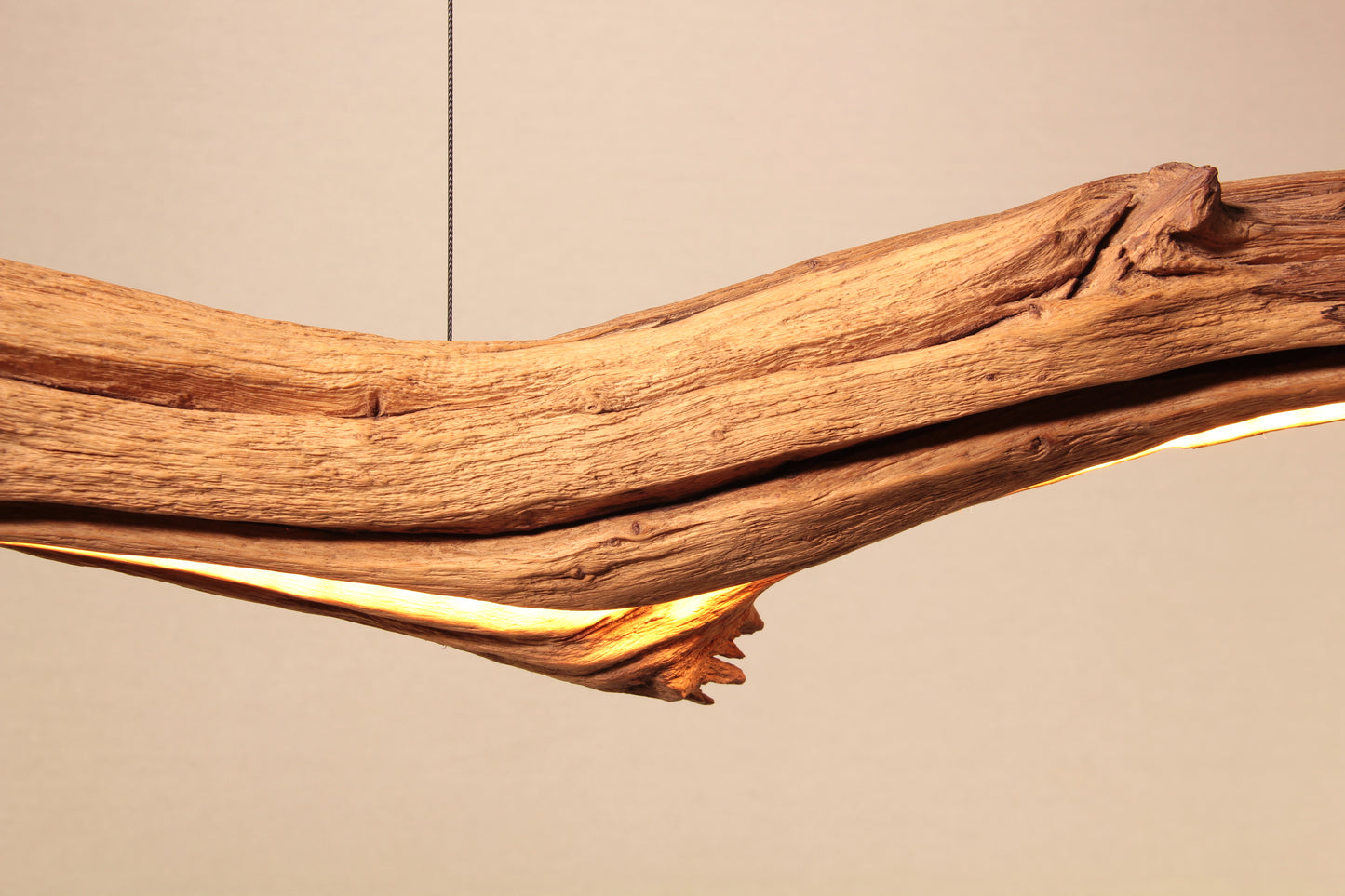 Dining table lamp - handmade unique piece - 164cm oak branch