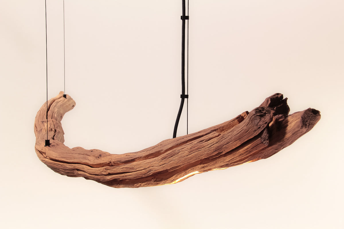 Esstischleuchte - handgefertigtes Unikat - 178cm Eichenast