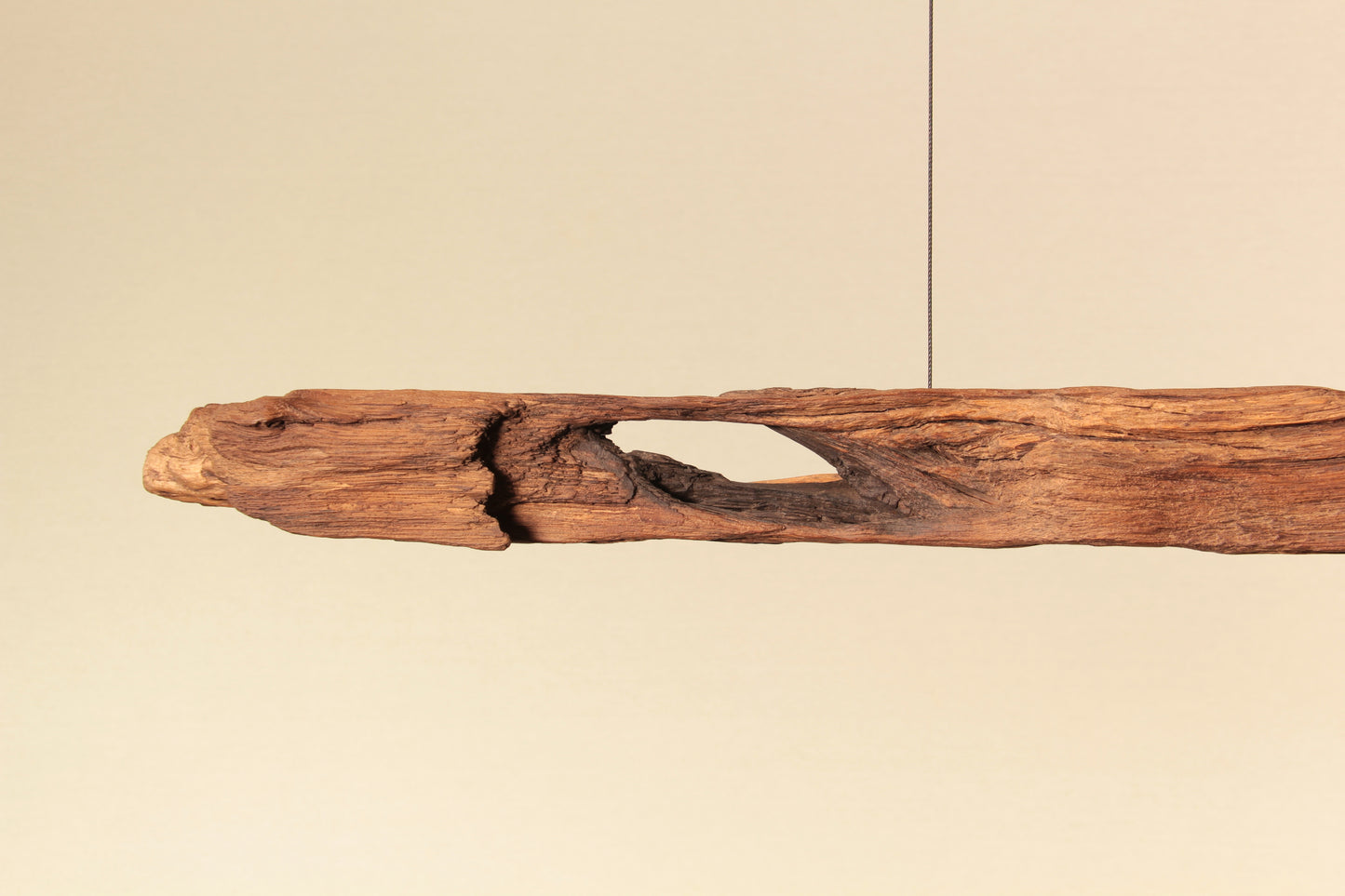 Dining table lamp - handmade unique piece - 119cm oak beam