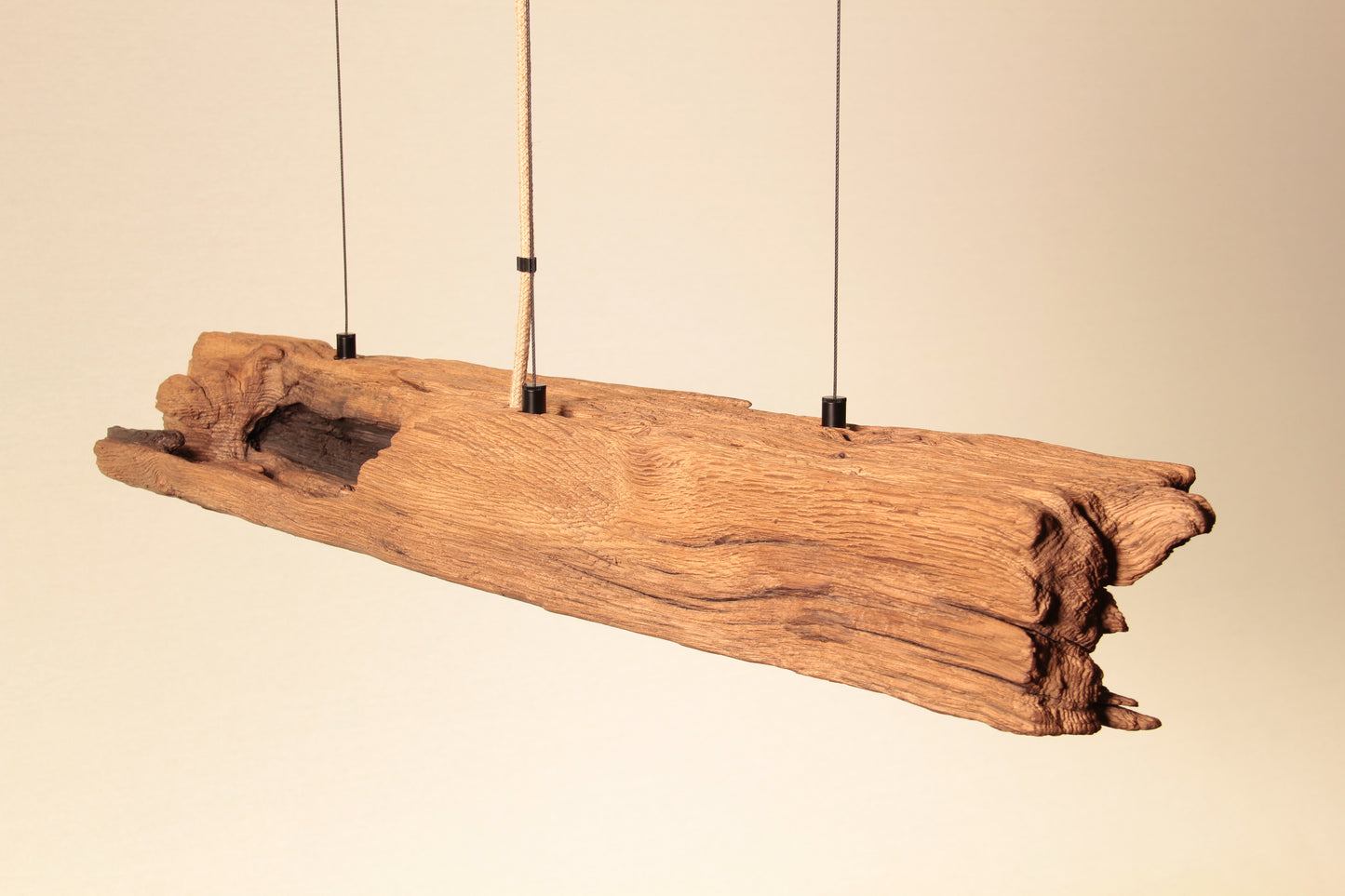 Dining table lamp - handmade unique piece - 90cm oak beam