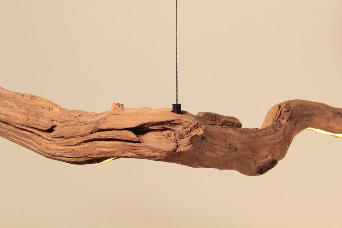 Dining table lamp - handmade unique piece - 176cm oak branch