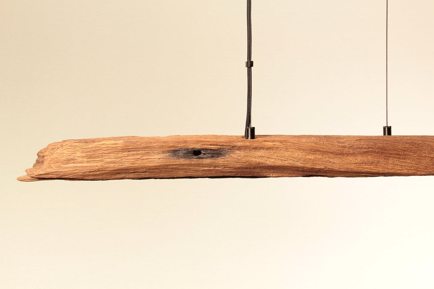 Dining table lamp - handmade unique piece - 119cm oak beam
