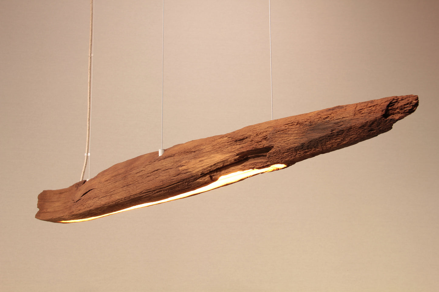 Esstischleuchte - handgefertigtes Unikat - 134cm Eichenbalken