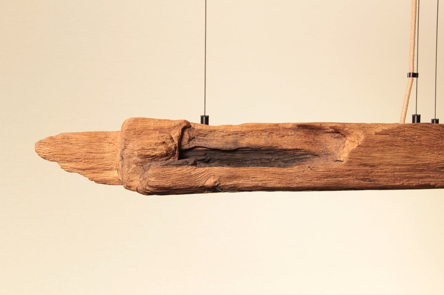 Dining table lamp - handmade unique piece - 90cm oak beam