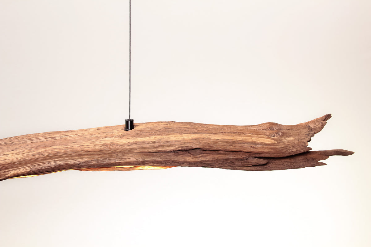 Esstischleuchte - handgefertigtes Unikat - 178cm Eichenast