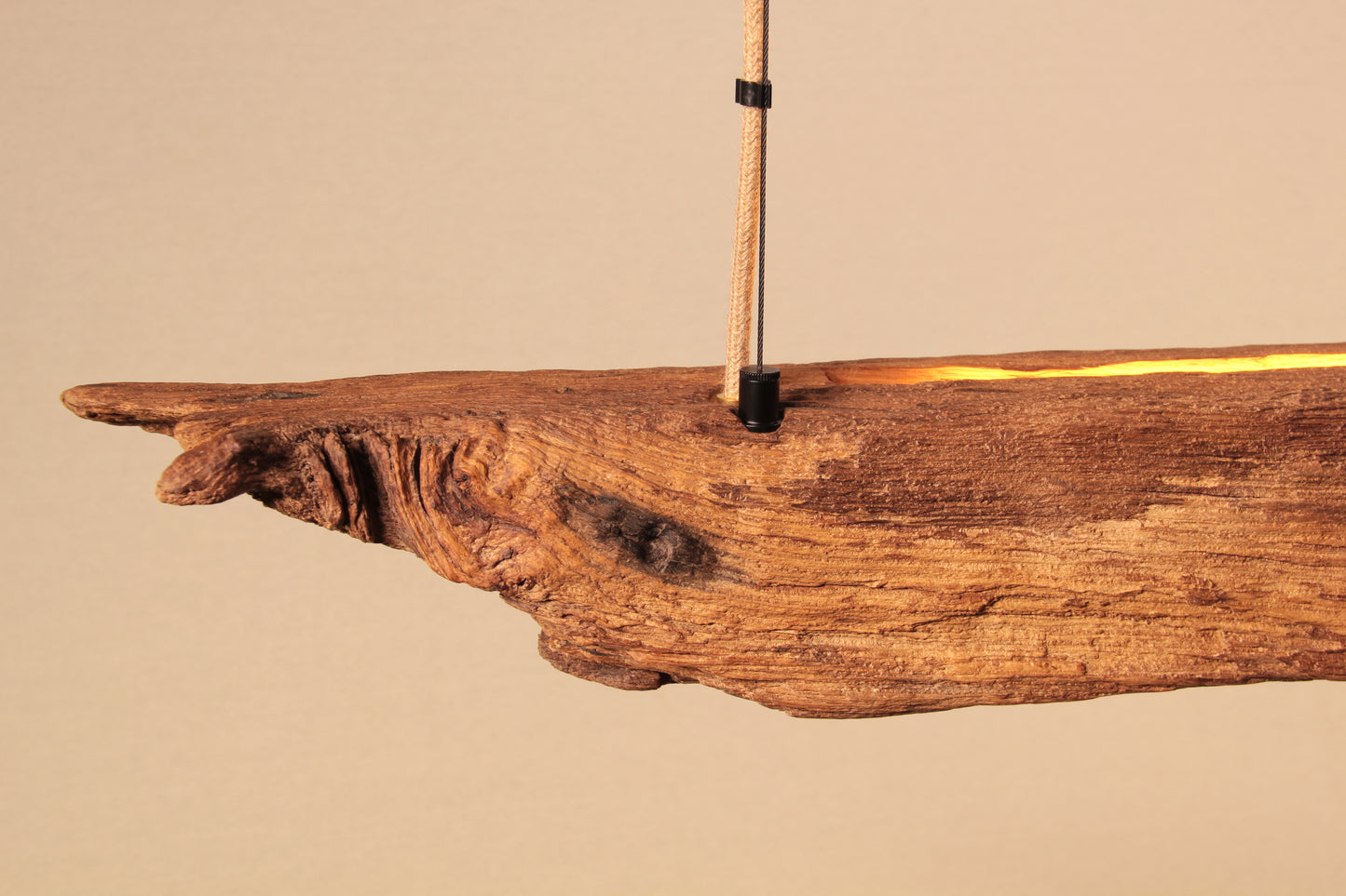 Esstischleuchte - handgefertigtes Unikat - 121cm Eichenbalken