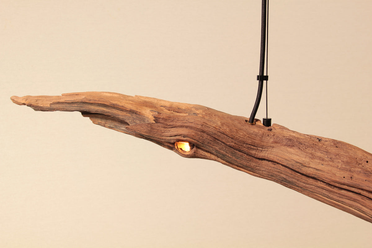 Dining table lamp - handmade unique piece - 176cm oak branch