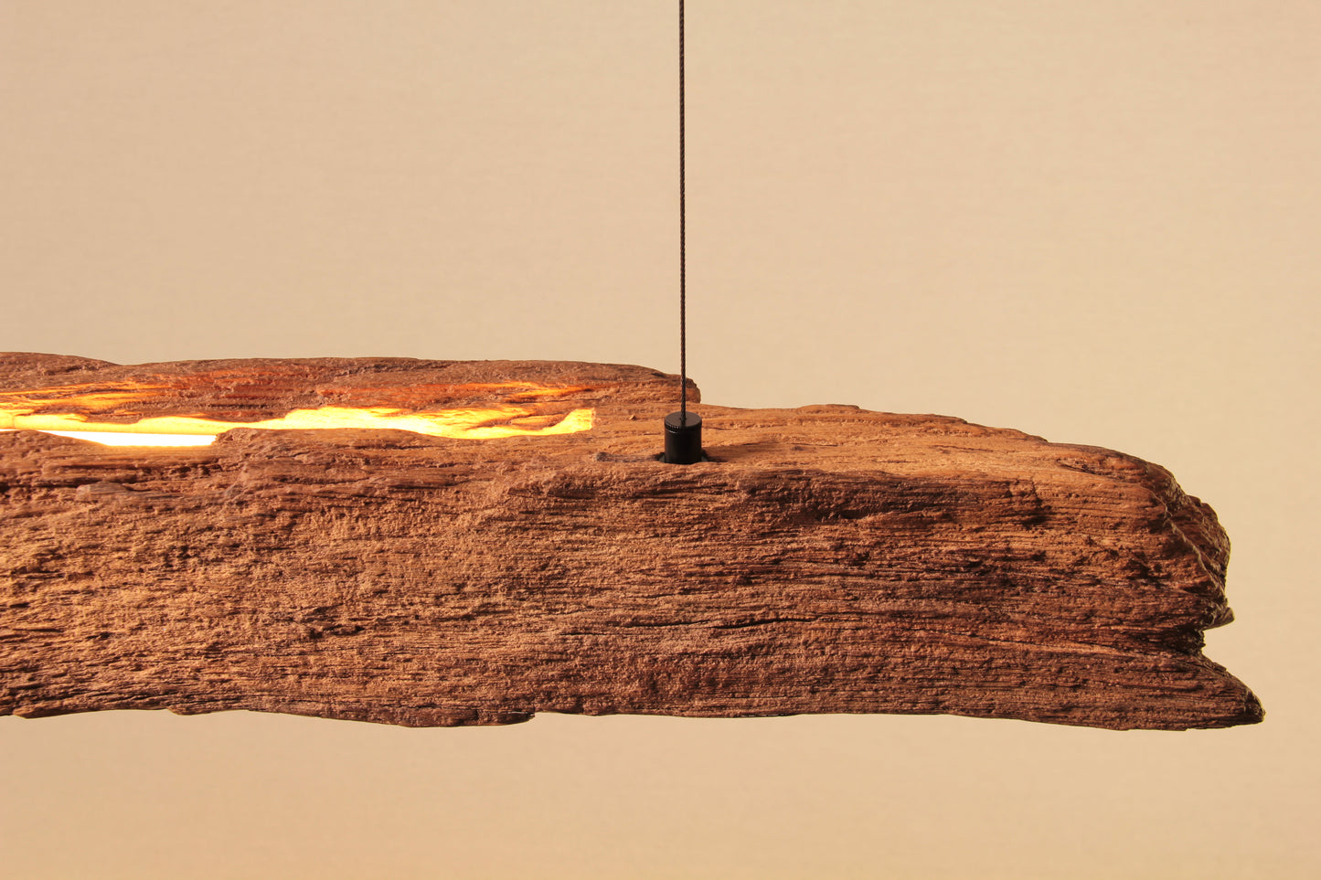 Esstischleuchte - handgefertigtes Unikat - 121cm Eichenbalken