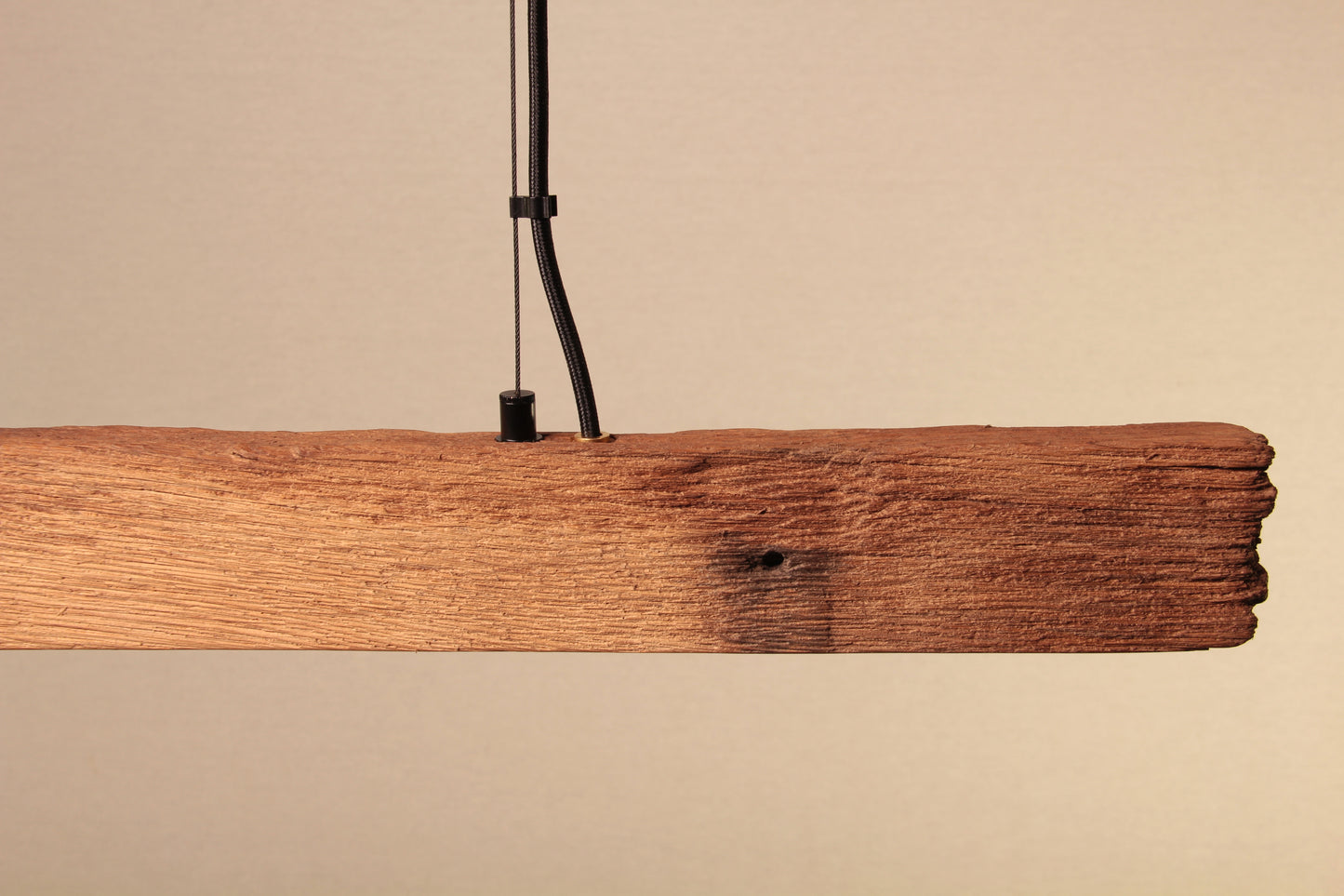 Dining table lamp - handmade unique piece - 120cm oak beam