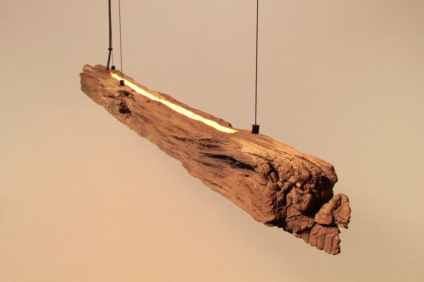 Esstischleuchte - handgefertigtes Unikat - 170cm Eichenbalken